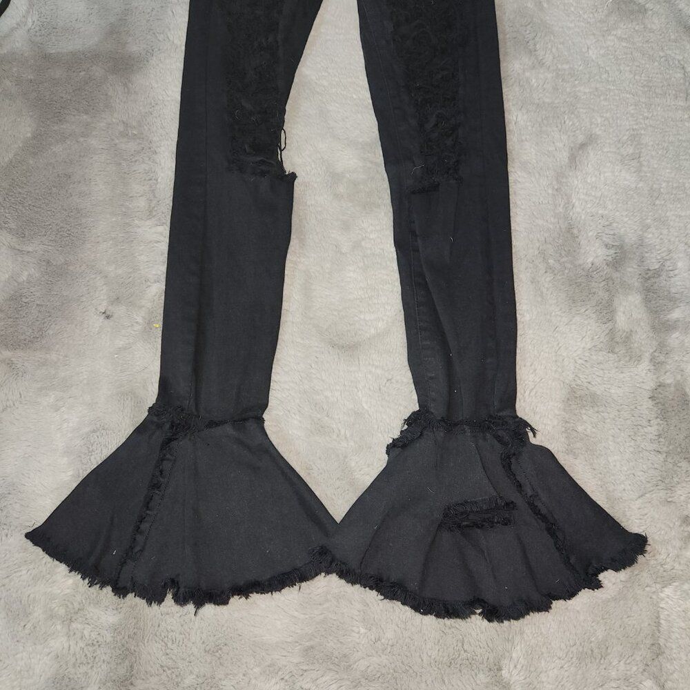 NOUVEAU HIGH WAISTED FLARE JEANS Size 5- Black - Picture 4 of 7
